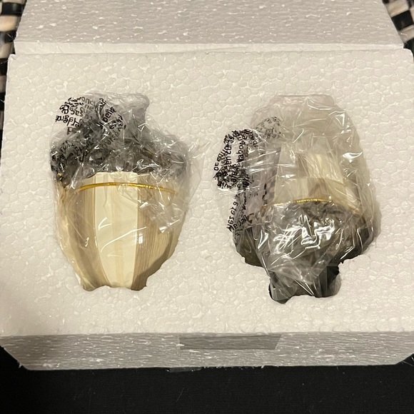 Mackenzie-Childs Mocha Check and Mocha Stripe acorns, Set of two! New in box. - Picture 4 of 8